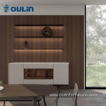 Modern wood grain and lacquer combination kitchen cabinet